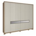 Ver imagem 1 de Guarda Roupa Casal Regência com 10 Portas e 8 Gavetas Móveis Rimo - Carvalho/off White