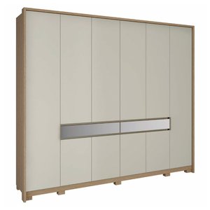 Guarda Roupa Casal Regência com 10 Portas e 8 Gavetas Móveis Rimo - Carvalho/off White