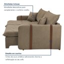 Ver mais imagens de Sofá Cama Retrátil e Reclinável 3 Lugares Veludo Bege Escuro Michigan 200cm Yescasa