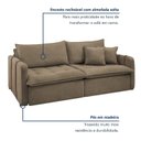 Ver imagem 3 de Sofá Cama Retrátil e Reclinável 3 Lugares Veludo Bege Escuro Michigan 200cm Yescasa