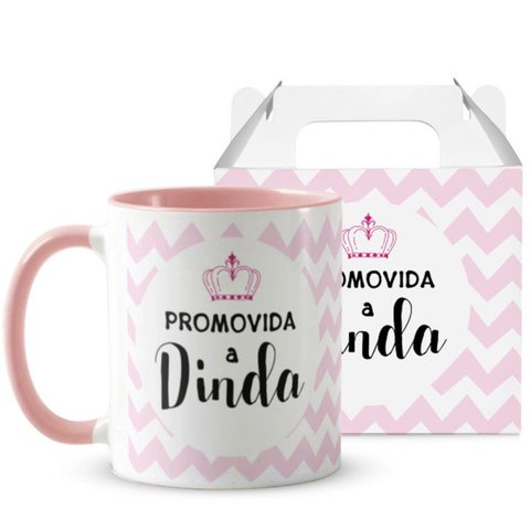 Caneca e Caixa Personalizada Presente Batizado Madrinha