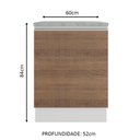 Ver imagem 3 de Balcão Armário de Cozinha 60 cm 1 Porta Branco/Rustic Glamy Madesa