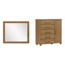 Ver imagem 2 de Conjunto Cômoda 5 Gavetas + Moldura com Espelho 100% Madeira Maciça - Linha Ouro Finestra Móveis