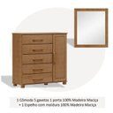 Ver imagem 4 de Conjunto Cômoda 5 Gavetas + Moldura com Espelho 100% Madeira Maciça - Linha Ouro Finestra Móveis