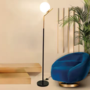 Ver imagem 5 de Luminária Piso Chão 164cm Jabuticaba Globo Vidro 15cm Poste Coluna Gimpo Kjtd-707-gold-preto