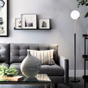 Ver imagem 3 de Luminária Piso Chão 164cm Jabuticaba Globo Vidro 15cm Poste Coluna Gimpo Kjtd-707-gold-preto