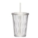 Ver imagem 1 de Copo Duplo Multiuso 670ml com Tampa Canudo Liso Cor: Transparente