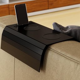 Esteira para Sofá Braço Porta Copo Suporte Celular Bandeja I02 Flexível Preto - Lyam Decor - 2