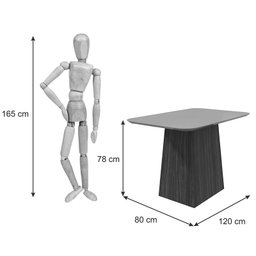 Mesa de Jantar 120cm Nevada Lopas - Imbuia Naturale/off White - 2