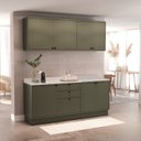 Ver imagem 4 de Cozinha Compacta Modulada 7 Portas 3 Gavetas 100% MDF Sevilha Verde/Hill
