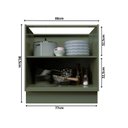 Ver mais imagens de Cozinha Compacta Modulada 7 Portas 3 Gavetas 100% MDF Sevilha Verde/Hill