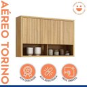 Ver imagem 4 de Lavanderia Modulada 2 Armários Aéreos e Balcão Torino Bege/Cinamomo/Off White