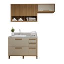Ver imagem 2 de Lavanderia Modulada 2 Armários Aéreos e Balcão Torino Bege/Cinamomo/Off White