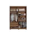 Ver imagem 2 de Guarda Roupa Solteiro 4 Portas e 2 Gavetas C/ Espelho e Pés Buriti Jatoba/grafitte - Santos Andirá