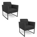 Ver imagem 1 de Kit 2 Poltronas Base Industrial Preto Marisa Corino D03 - D\'rossi Cor Preto