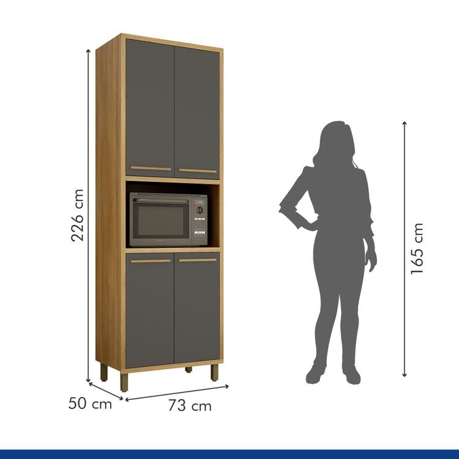 Lavanderia Modulada Armário Multiúso e 2 Armários Aéreos Torino - 8