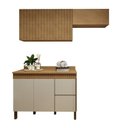 Ver imagem 2 de Lavanderia Modulada 2 Armários Aéreos e Balcão 120cm Dakota Bege/Cinamomo/Off White