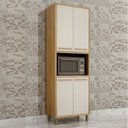 Ver imagem 3 de Lavanderia Modulada Armário Multiuso e 2 Armários Aéreos Torino Bege/Cinamomo/Off White