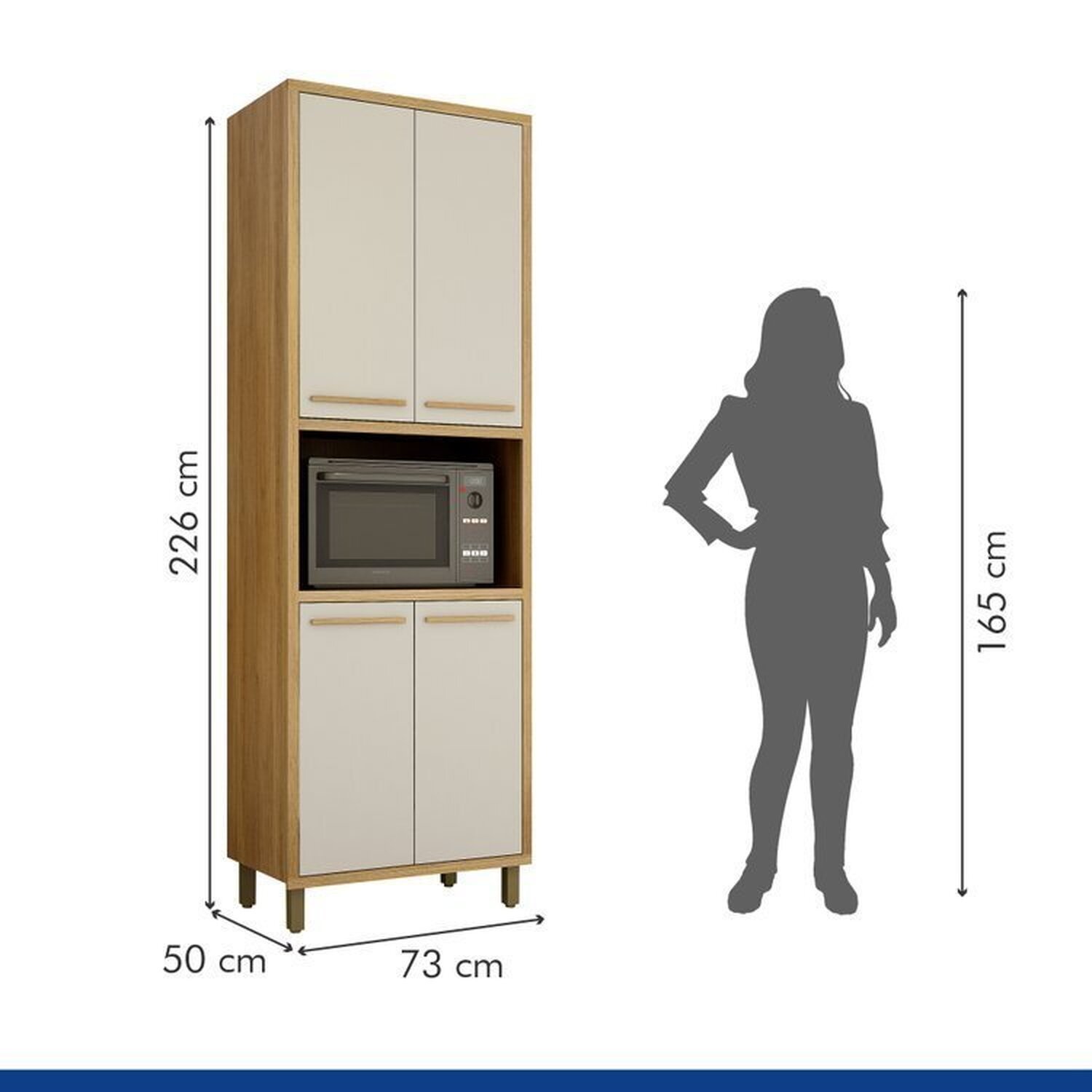 Lavanderia Modulada Armário Multiúso e 2 Armários Aéreos Torino - 8