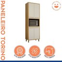 Ver imagem 4 de Lavanderia Modulada Armário Multiuso e 2 Armários Aéreos Torino Bege/Cinamomo/Off White
