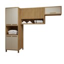 Ver imagem 2 de Lavanderia Modulada Armário Multiuso e 2 Armários Aéreos Torino Bege/Cinamomo/Off White