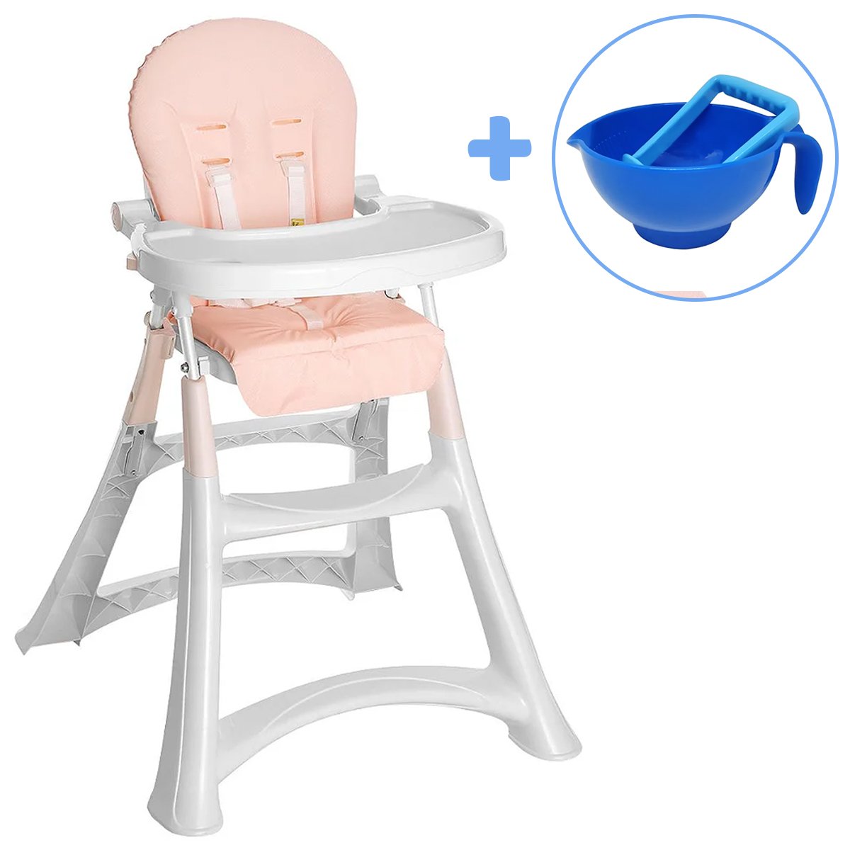 Cadeira Refeição Alimentação Criança Infantil Bebe Alta Premium Rosa ...