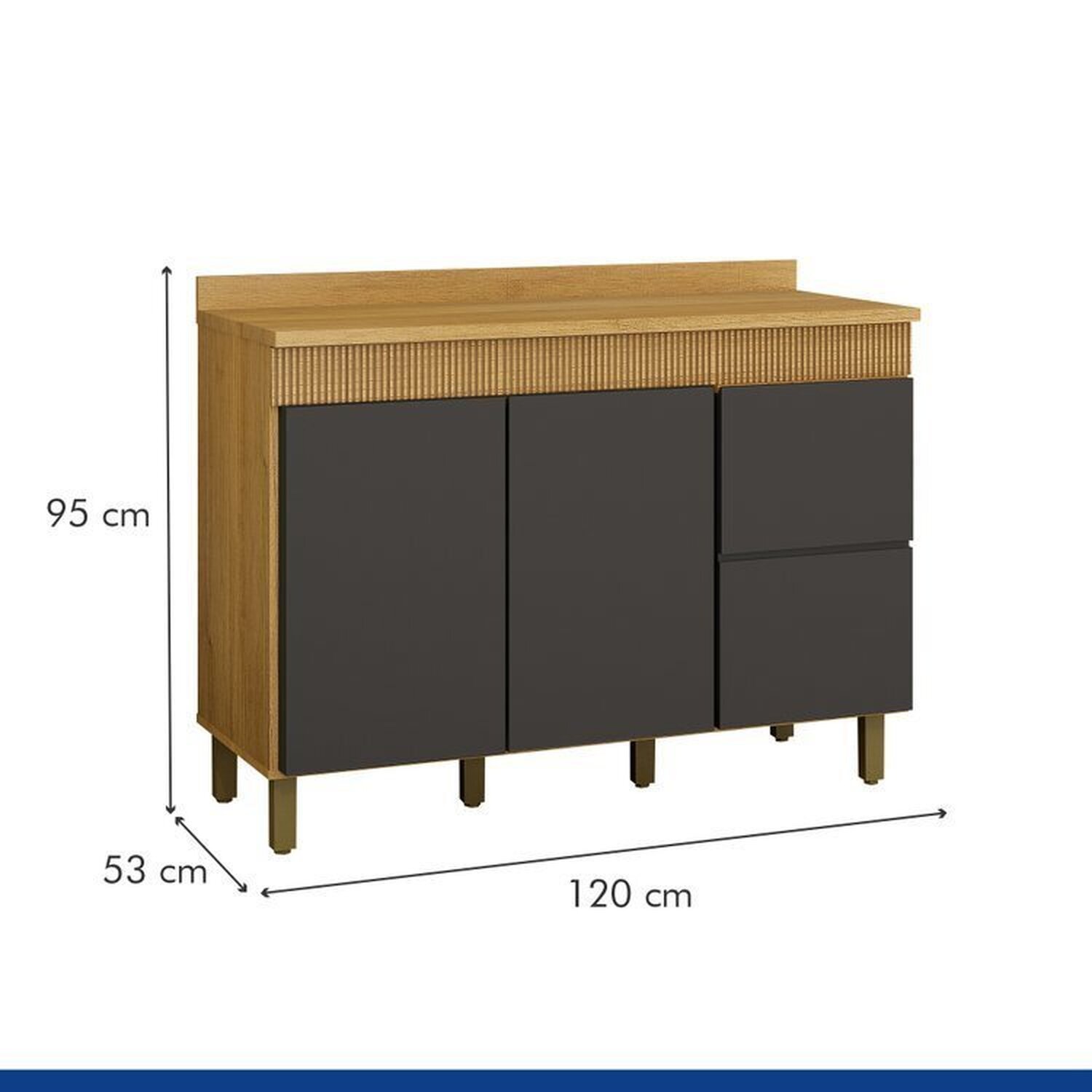 Lavanderia Modulada 2 Armários Aéreos e Balcão 120cm Dakota - 17