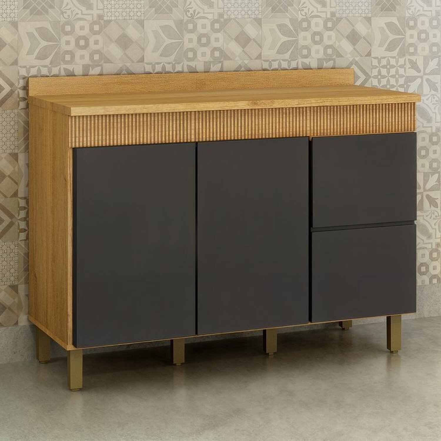 Lavanderia Modulada 2 Armários Aéreos e Balcão 120cm Dakota - 12