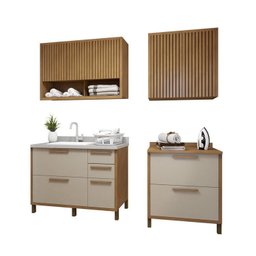 Lavanderia Modulada 2 Armários Aéreos e 2 Balcões Torino  - 2