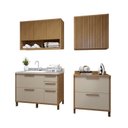 Ver imagem 2 de Lavanderia Modulada 2 Armários Aéreos e 2 Balcões Torino Bege/Cinamomo/Off White