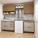 Ver imagem 1 de Lavanderia Modulada 2 Armários Aéreos e 2 Balcões Torino Bege/Cinamomo/Off White