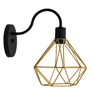 Kit 10 Arandela Diamante Poptem 1 Lampada Dourado 29cm