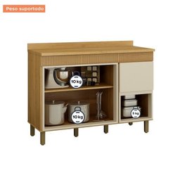 Lavanderia Modulada Balcão e 2 Armários Aéreos com Portas Frisado Dakota - 18