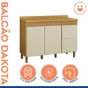 Ver imagem 5 de Lavanderia Modulada Balcão e 2 Armários Aéreos com Portas Frisado Dakota Bege/Cinamomo/Off White