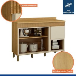 Lavanderia Modulada Balcão e 2 Armários Aéreos com Portas Frisado Dakota - 15