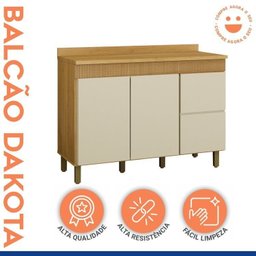 Lavanderia Modulada Balcão e 2 Armários Aéreos com Portas Frisado Dakota - 13