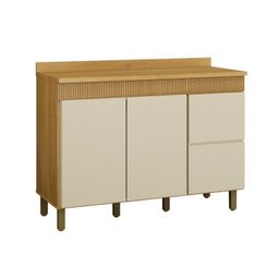 Lavanderia Modulada Balcão e 2 Armários Aéreos com Portas Frisado Dakota - 19