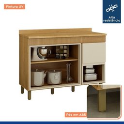 Lavanderia Modulada Balcão e 2 Armários Aéreos com Portas Frisado Dakota - 16