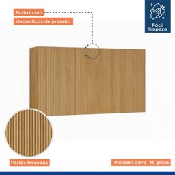 Lavanderia Modulada Balcão e 2 Armários Aéreos com Portas Frisado Dakota - 5