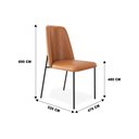 Ver mais imagens de Kit 4 Cadeiras Estofadas Lucy Aço Carbono Couro Pu Caramelo