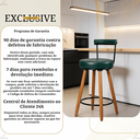 Ver imagem 7 de Kit 3 Banquetas Alta 60cm Giratória c/ Encosto 4 Pés Ilha Gourmet Balcão Bancada Gira Corino Verde