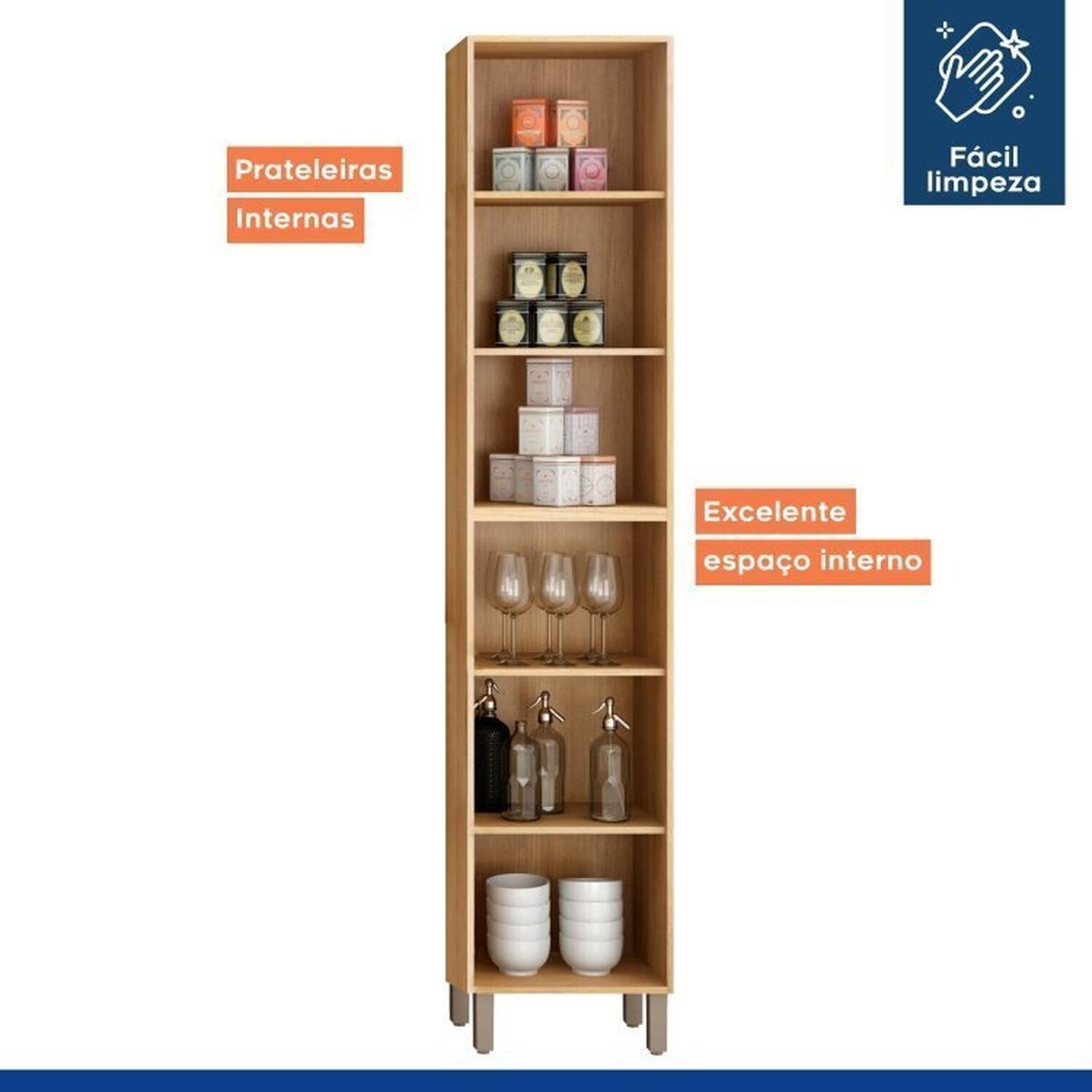 Lavanderia Modulada Armário Multiuso, 1 Balcão 3 Portas e Armário Aéreo Áustria - 13