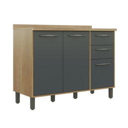 Lavanderia Modulada Armário Multiuso, 1 Balcão 3 Portas e Armário Aéreo Áustria - 4