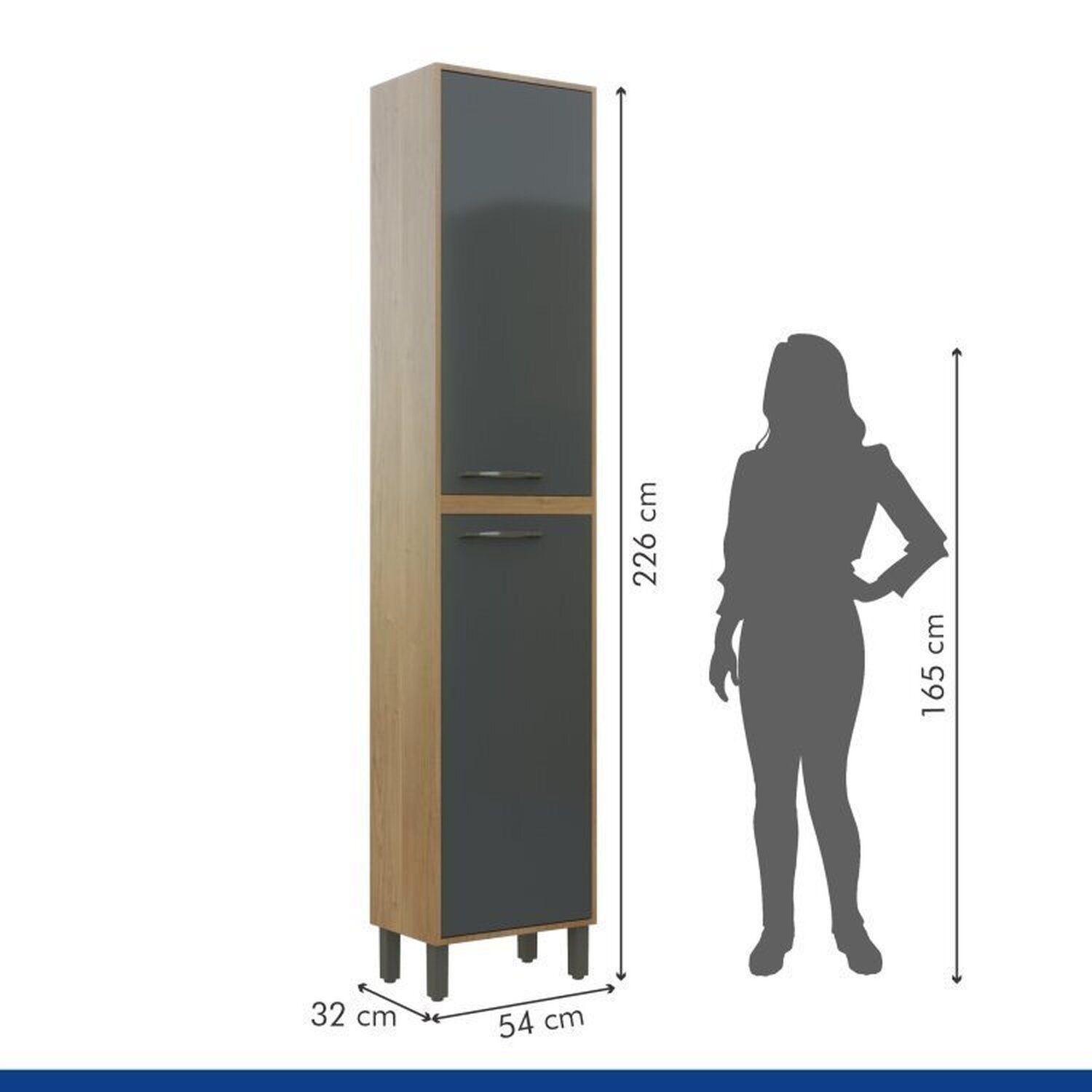 Lavanderia Modulada Armário Multiuso, 1 Balcão 3 Portas e Armário Aéreo Áustria - 10