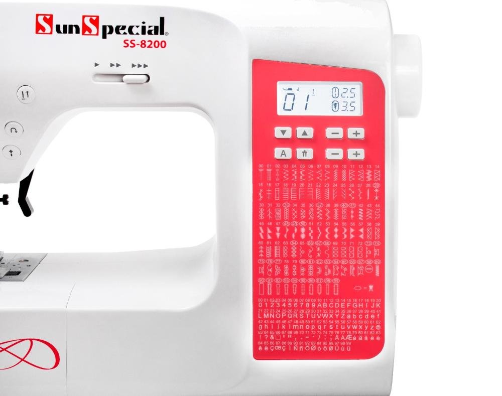 Máquina Costura Doméstica Ss-8200 Autovolt Eletrônica Vermelha - Sun Special - 4