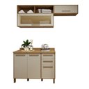 Ver imagem 2 de Lavanderia Modulada Balcão 3 Portas e 2 Armários Aéreos com 1 Porta Salvador Bege/Cinamomo/Off White