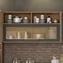 Ver imagem 3 de Lavanderia Modulada Balcão 3 Portas e 2 Armários Aéreos com 1 Porta Salvador Cinza/Cinamomo/Grafite