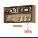 Ver imagem 5 de Lavanderia Modulada Balcão 3 Portas e 2 Armários Aéreos com 1 Porta Salvador Cinza/Cinamomo/Grafite