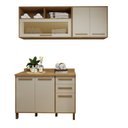 Ver imagem 2 de Lavanderia Modulada com 2 Armários Aéreos e Balcão 3 Portas Salvador Bege/Cinamomo/Off White