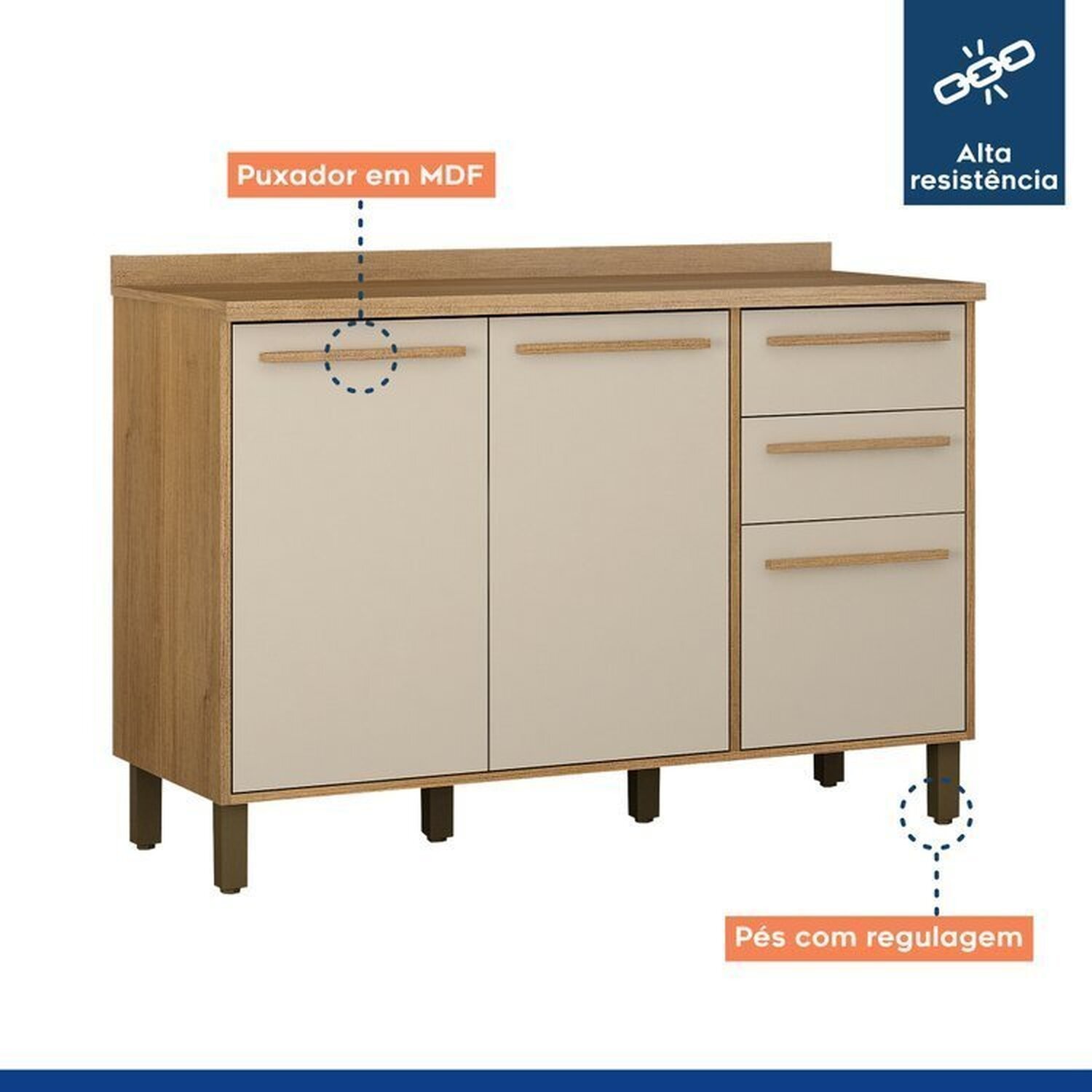 Lavanderia Modulada com 2 Armários Aéreos e Balcão 3 Portas Salvador - 15